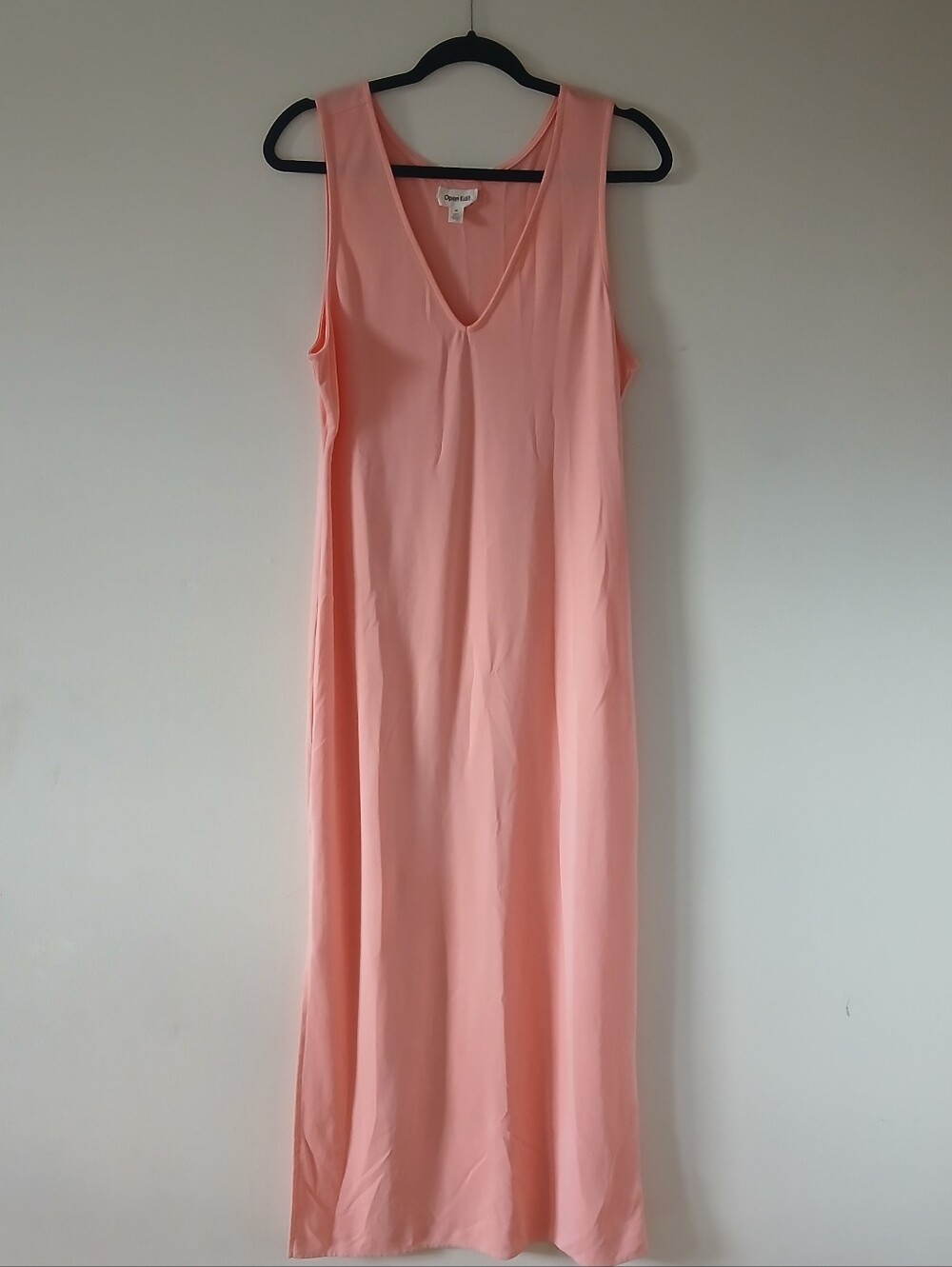 Open Edit Sleeveless V-Neck Maxi Dress in Peach Pink